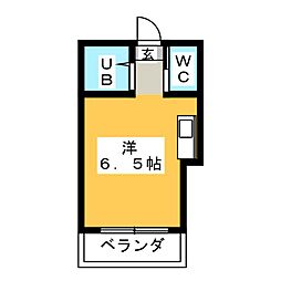 MOMOの実 ワンルームの間取図画像