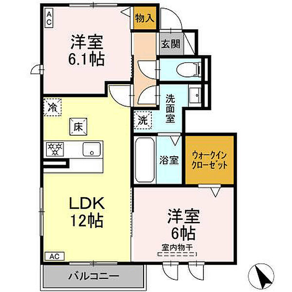 仮）D-room高丘北 102｜静岡県浜松市中央区高丘北２丁目(賃貸アパート2LDK・1階・55.72㎡)の写真 その2