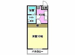 フラットエスB 1Kの間取図画像