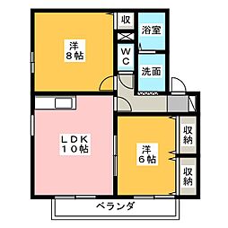 セジュールレーブ2 2LDKの間取図画像