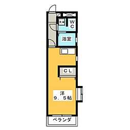 POINT幸 ワンルームの間取図画像