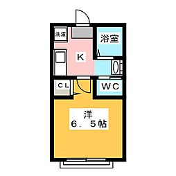 グラーヴェ幸 1Kの間取図画像