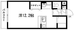 アポロミレニア ワンルームの間取図画像