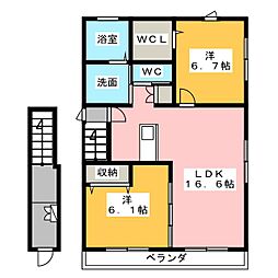 ヴァン・アメニティーB 2LDKの間取図画像