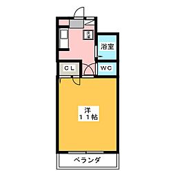 メゾン清里 1Kの間取図画像