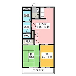 モナ・ヴェイル 2LDKの間取図画像