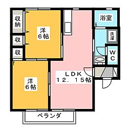 グリシーナ 2LDKの間取図画像