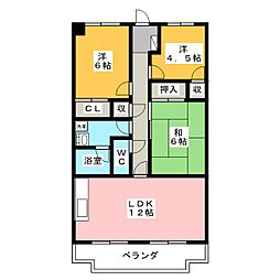 エスポワール高丘 3LDKの間取図画像