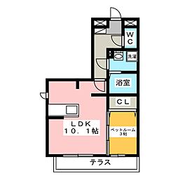 プリマ・テラッセ 1LDKの間取図画像