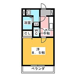 ミルフォード 1Kの間取図画像