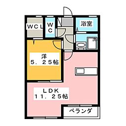 サンセール 1LDKの間取図画像