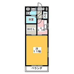 アルト・モンターニュ 1Kの間取図画像