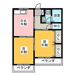 サンクチュアリ 2DKの間取図画像