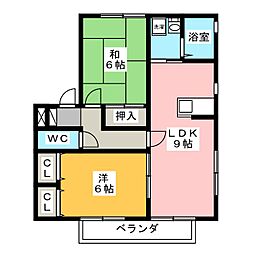 カサグランデ 2LDKの間取図画像