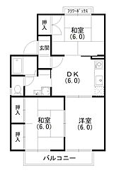 ガーデンハイツ和合 3DKの間取図画像