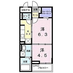 グリシーヌ 2Kの間取図画像
