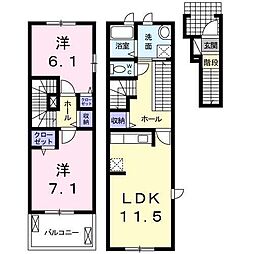 ソレイユ2 2LDKの間取図画像