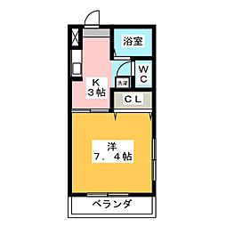 ヴォートル和合 1Kの間取図画像