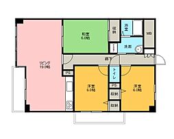 パークビュー四ツ池 3LDKの間取図画像