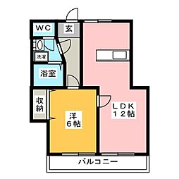 コーポラスヤマト 1LDKの間取図画像