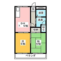 クレマツコーポ 2DKの間取図画像