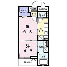 グリシーヌ 2Kの間取図画像