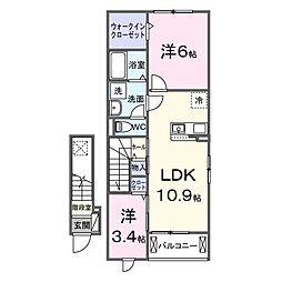 リバティードリームハルII 2LDKの間取図画像