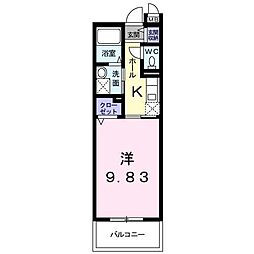 goldMKamo 1Kの間取図画像