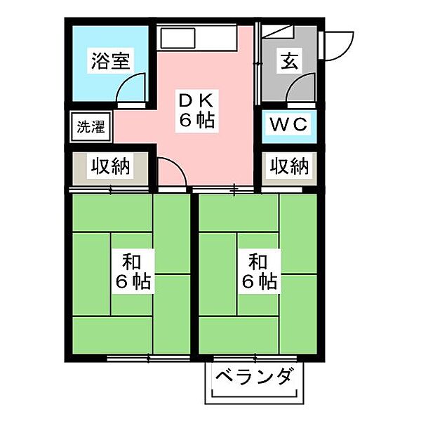 清風ハイツ　Ａ ｜静岡県浜松市中央区領家３丁目(賃貸アパート2DK・1階・42.12㎡)の写真 その2