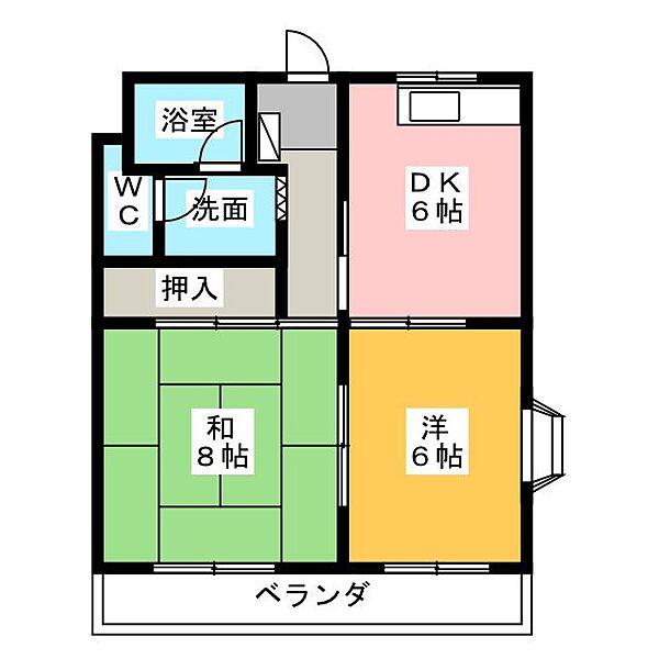 ハーベストマンション ｜静岡県浜松市中央区大蒲町(賃貸マンション2DK・4階・44.58㎡)の写真 その2