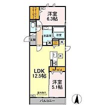 D-Hills天王 303 ｜ 静岡県浜松市中央区天王町1548-1（賃貸アパート2LDK・3階・64.61㎡） その2