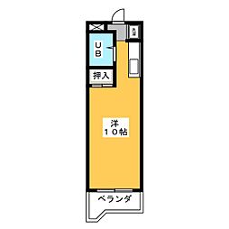 グレイス第1マンション ワンルームの間取図画像