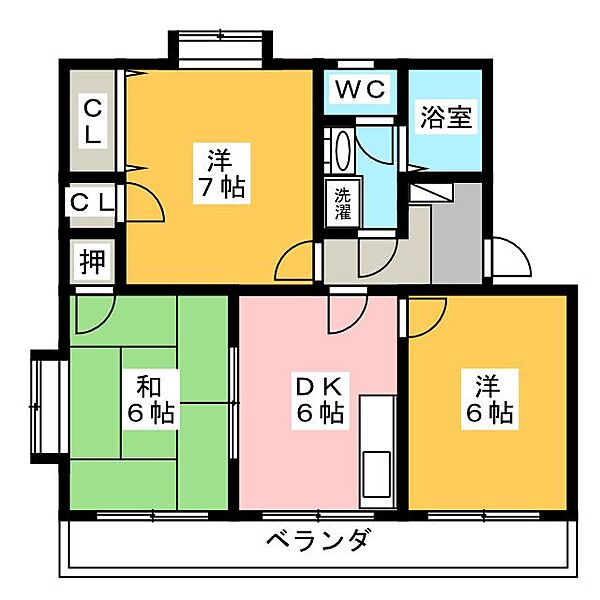 時音 ｜静岡県浜松市中央区安松町(賃貸マンション3DK・1階・54.00㎡)の写真 その2