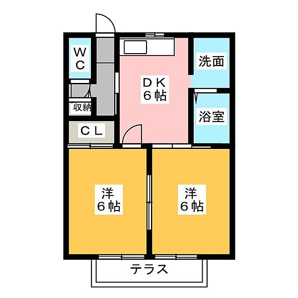 メゾン中里　B ｜静岡県浜松市中央区中里町(賃貸アパート2DK・1階・42.36㎡)の写真 その2