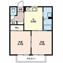 ヴィブレＡ  ｜ 静岡県浜松市中央区長鶴町（賃貸アパート2K・2階・42.36㎡） その2