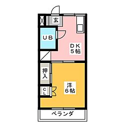 セレクトハイム1 1DKの間取図画像