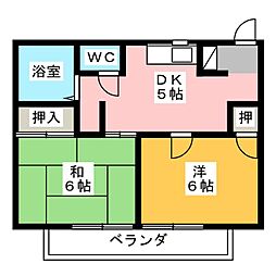 プレジオグリーン 2DKの間取図画像