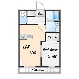 プレミアムハイムメゾン佐藤 1LDKの間取図画像