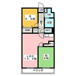 ランドRファースト 2LDKの間取図画像
