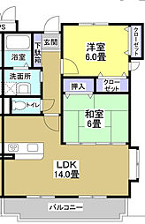 アンダンテ 2LDKの間取図画像