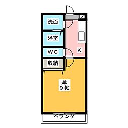 たちばな壱番館 1Kの間取図画像