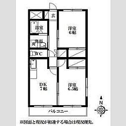 十王マンション 2DKの間取図画像