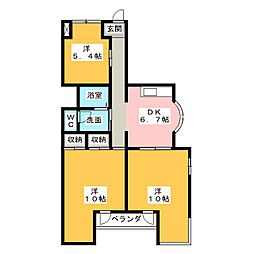 レインボープラザ 3DKの間取図画像