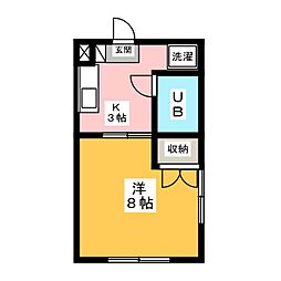 シンフォニー 1Kの間取図画像