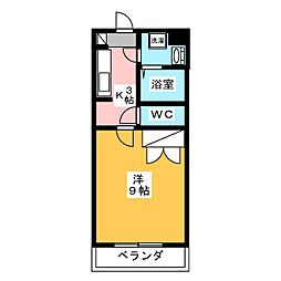 ビアンクルー 1Kの間取図画像
