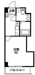サンリバーハイツ 1Kの間取図画像