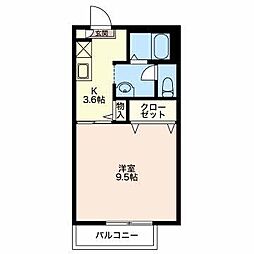 ディアススクエア 1Kの間取図画像