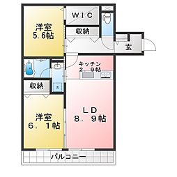 EXTRA(エクストラ) 2LDKの間取図画像