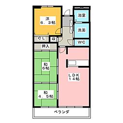 グラン・コート篠ケ瀬 3LDKの間取図画像