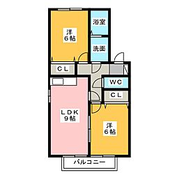 モンテローザSAITO5 2LDKの間取図画像
